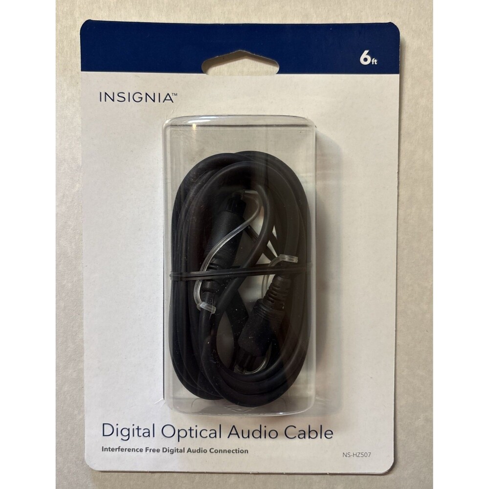 Insignia Digital Optical Audio Cable 6 Ft NS-HZ507 Surround 5.1 & 7.1 Compatible